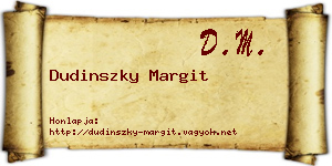 Dudinszky Margit névjegykártya